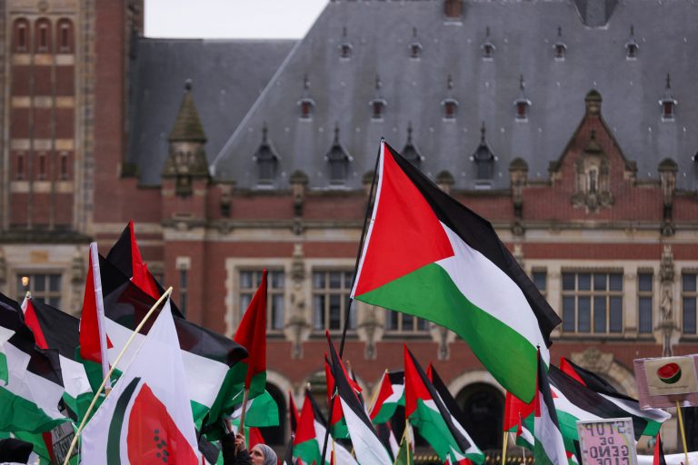 Protests near the ICJ in the Hague as Israel and South Africa face each other in the Gaza genocide case