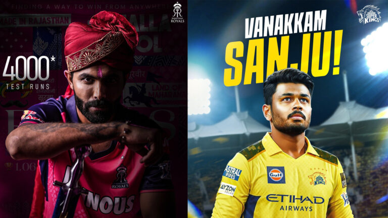 RavindraJadeja-SanjuSamson-CSK-RR-IPL 2026-ChennaiSuperKings-RajasthanRoyals-IPLtradenews-Jadejatrade-SamsontoCSK-IPLplayer-transfer-IPL updates-cricketnews-IPLauction-IndianPremierLeagu