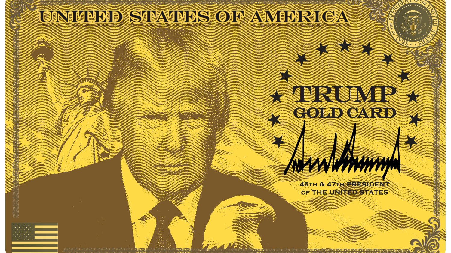 US-President-Trump-introduced-$1 million-gold card visa-America