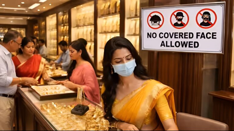 Bihar jewellery shops-face cover ban- hijab burqa jewellery shop-gold theft prevention
